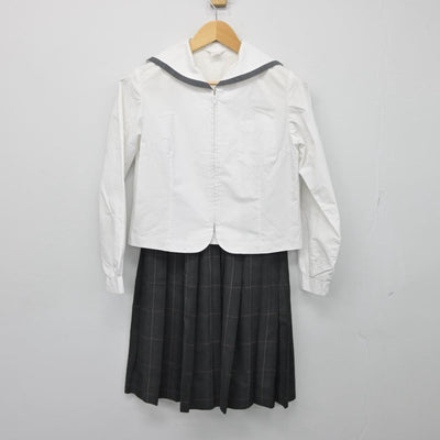 【中古】秋田県 松陽高等学校 女子制服 2点（セーラー服・スカート）sf029581