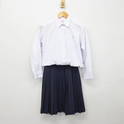 【中古】鳥取県 鳥取西高等学校 女子制服 2点（シャツ・スカート）sf029587