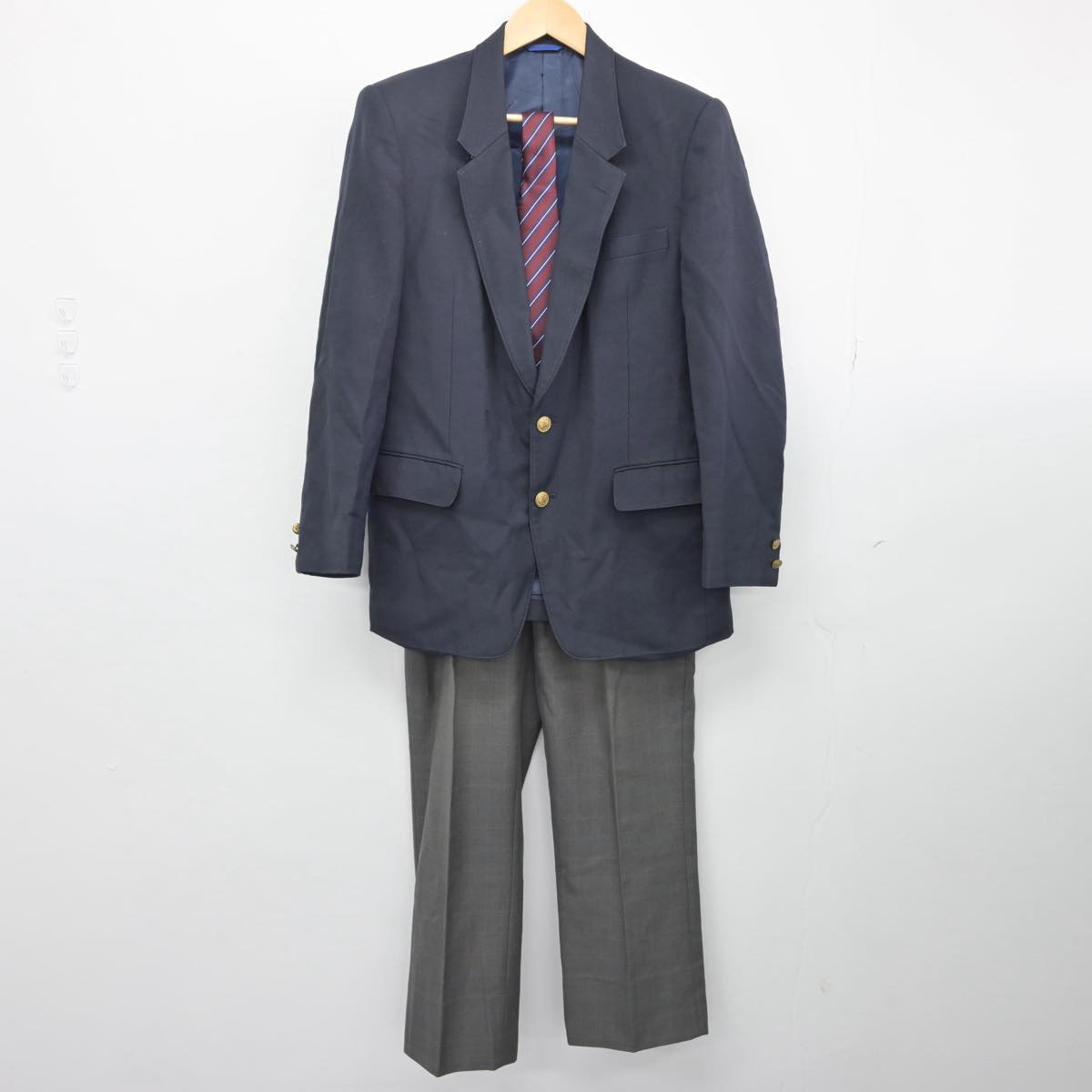 【中古】東京都 深沢高等学校 男子制服 3点（ブレザー・ズボン）sf029626