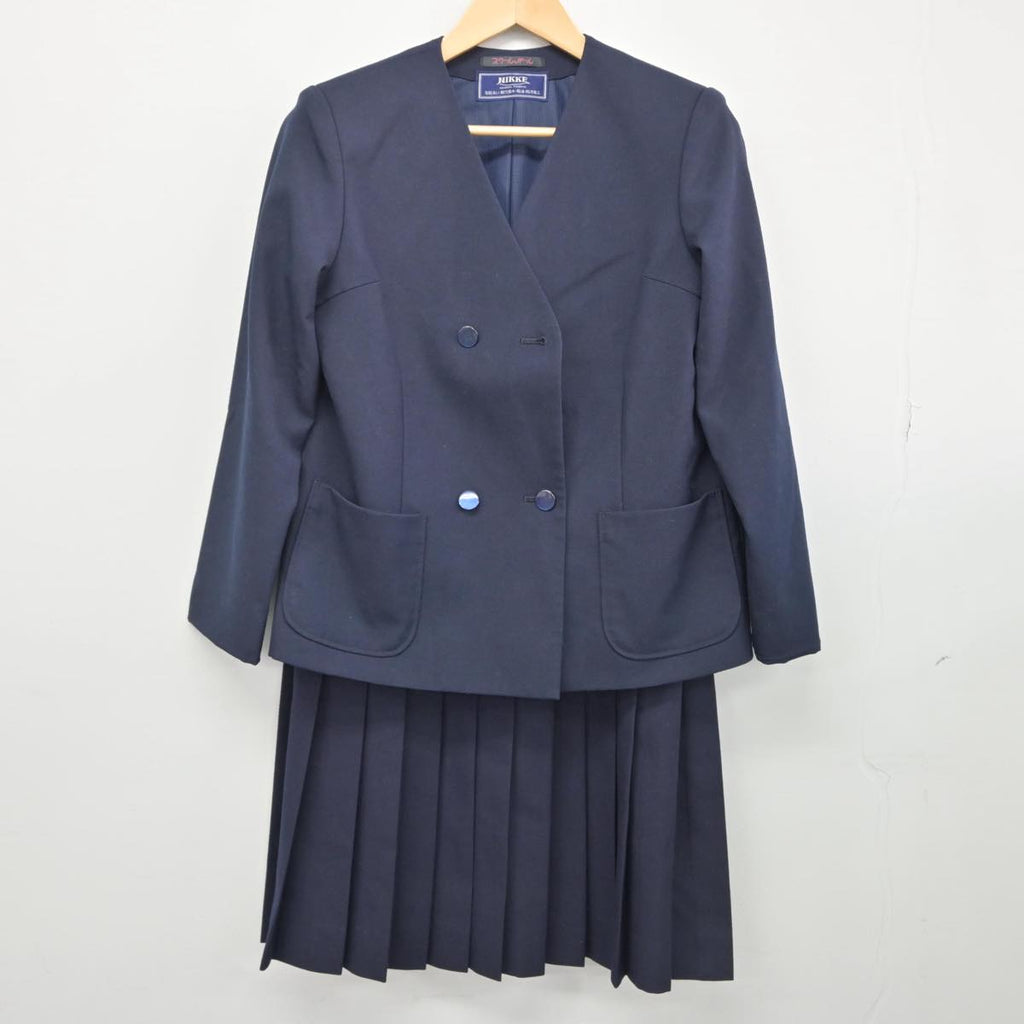 【中古】群馬県 五村町立玉村中学校 女子制服 2点（ブレザー・スカート）sf029627