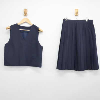 【中古】群馬県 五村町玉村中学校 女子制服 2点（ベスト・スカート）sf029629