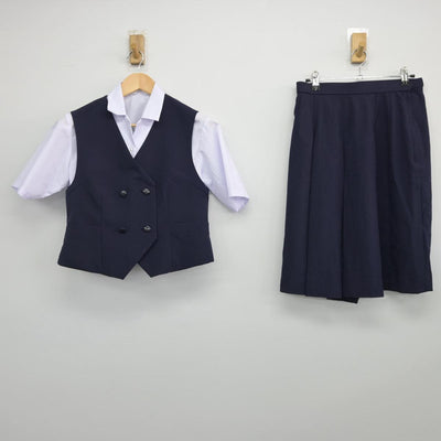 【中古】群馬県 高崎東高等学校 女子制服 3点（ベスト・シャツ・スカート）sf029631