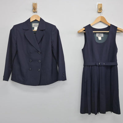 【中古】愛知県 椙山中学校 女子制服 2点（ブレザー・ジャンパースカート）sf029640