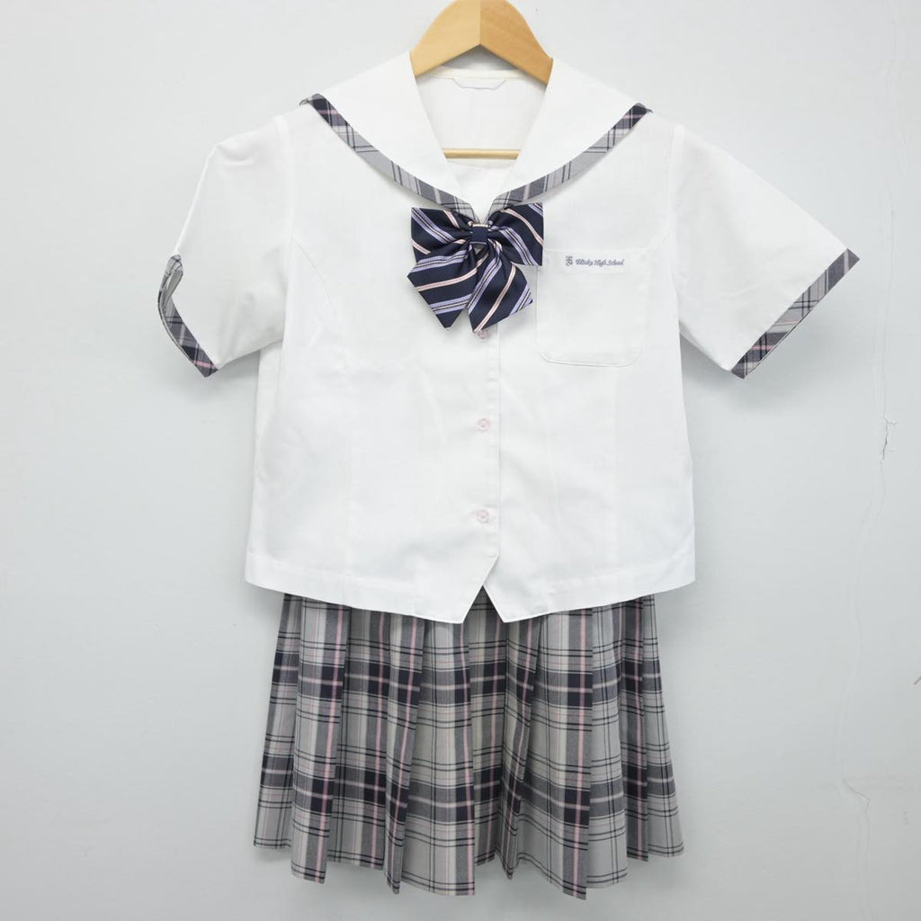 【中古】愛知県 栄徳高等学校 女子制服 2点（セーラー服・スカート）sf029648