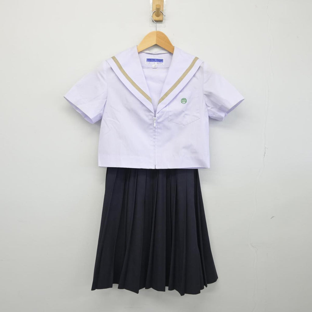 【中古】愛知県 天白高等学校 女子制服 2点（セーラー服・スカート）sf029660