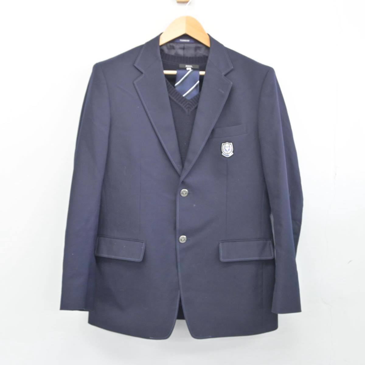 【中古】北海道 札幌東海高等学校 男子制服 3点（ブレザー・ニット）sf029696