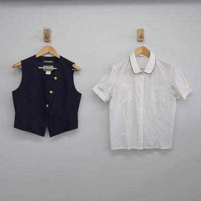 【中古】三重県 暁中学校高等学校 女子制服 2点（ベスト・シャツ）sf029699