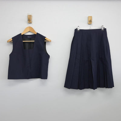 【中古】埼玉県 本郷中学校 女子制服 3点（ベスト・スカート）sf029710