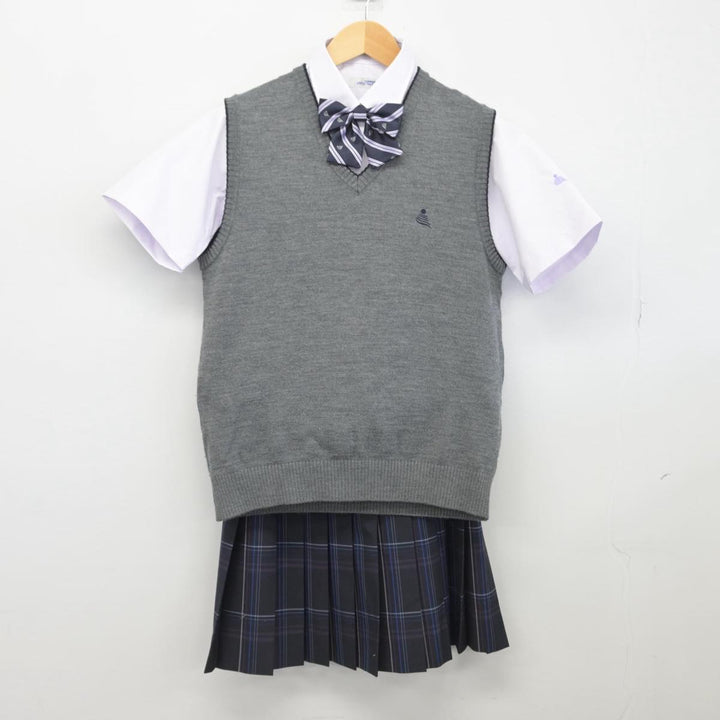 【中古】神奈川県 横浜創学館高等学校 女子制服 4点（ニットベスト・シャツ・スカート）sf029718 | 中古制服通販パレイド