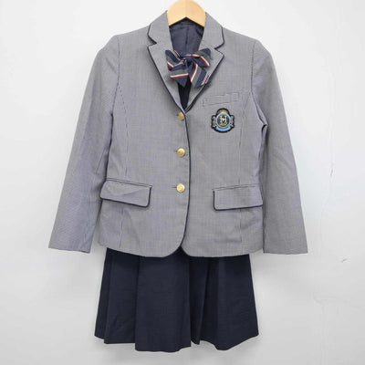 【中古】福岡県 博多学園 博多高等学校 女子制服 4点（ブレザー・ニットベスト・スカート）sf029733