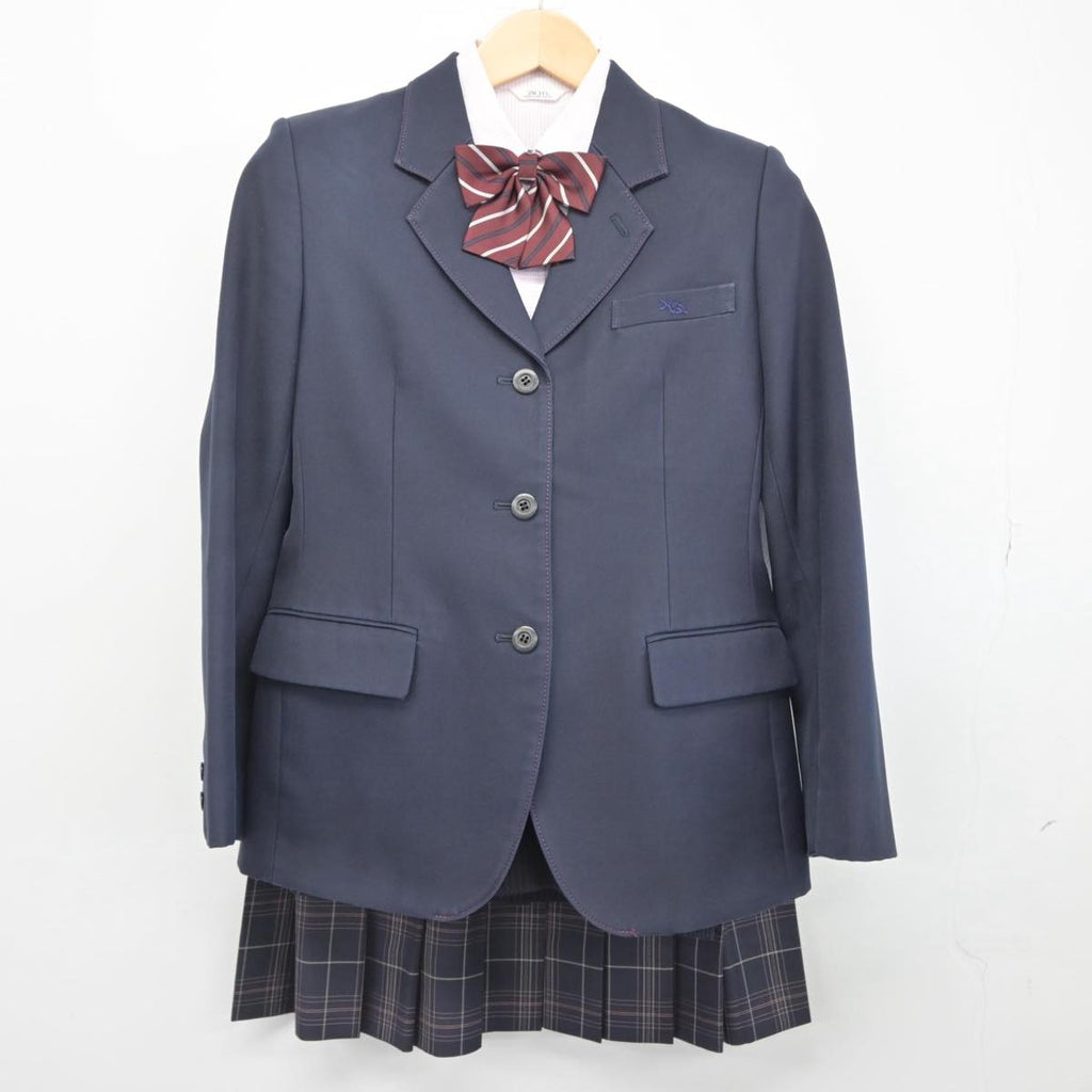 【中古】山口県 野田学園中学高等学校 女子制服 5点（ブレザー・シャツ・ニット・スカート）sf029744