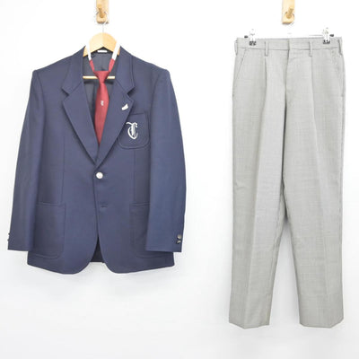 【中古】神奈川県 茅ヶ崎中学校 男子制服 4点（ブレザー・ズボン）sf029763