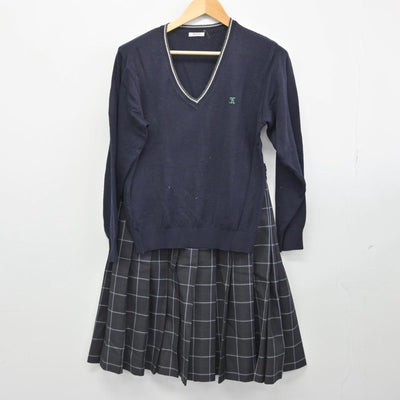 【中古】千葉県 拓殖大学紅陵高等学校 女子制服 3点（ニット・スカート）sf029788