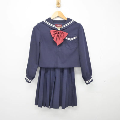 【中古】岡山県 総社西中学校 女子制服 3点（セーラー服・スカート）sf029839