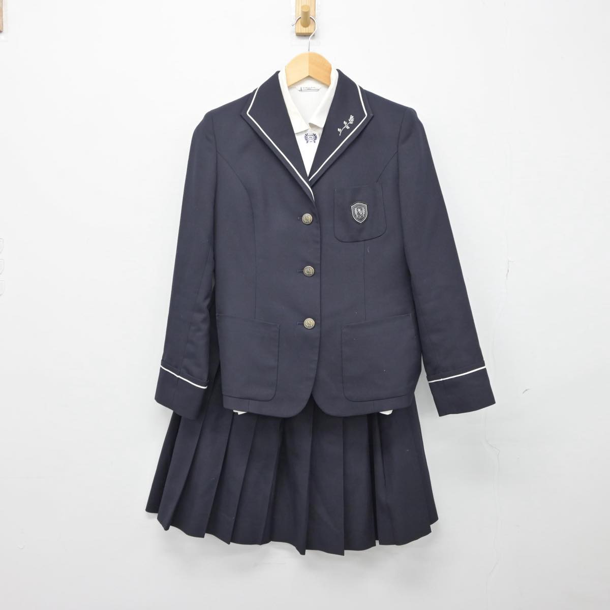 【中古】兵庫県 日ノ本学園高等学校 女子制服 4点（ブレザー・ベスト・シャツ・スカート）sf029848