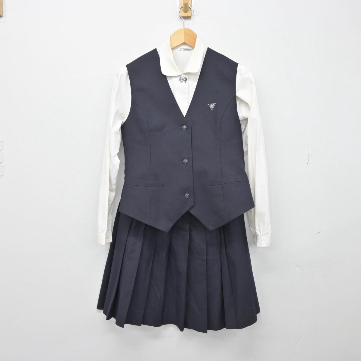 【中古】兵庫県 日ノ本学園高等学校 女子制服 4点（ブレザー・ベスト・シャツ・スカート）sf029848