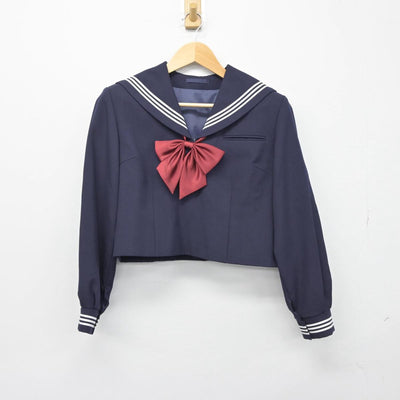 【中古】埼玉県 本庄高等学校 女子制服 3点（セーラー服・スカート）sf029863