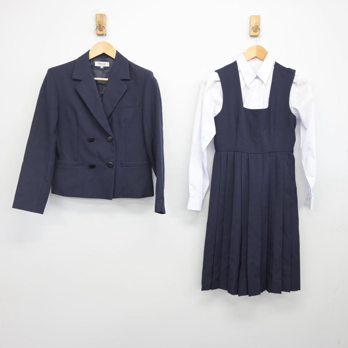 【中古】熊本県 済々黌高等学校 女子制服 3点（ブレザー・シャツ・ジャンパースカート）sf029883