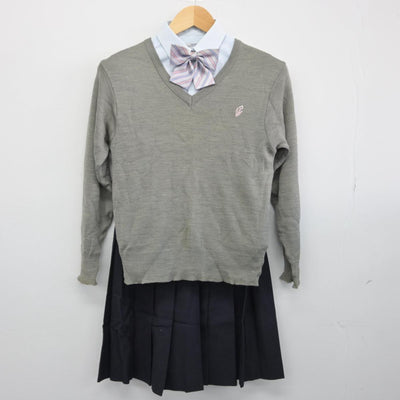 【中古】京都府 京都西山高等学校 女子制服 5点（ブレザー・ニット・シャツ・スカート）sf029929