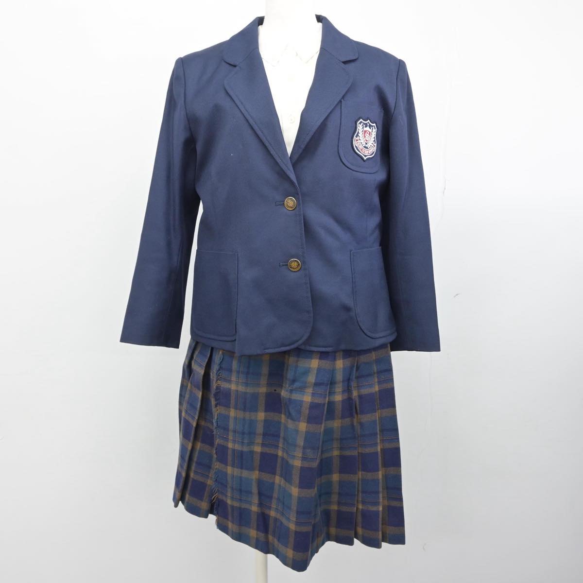 【中古】岡山県 山陽女子学園高等部 女子制服 4点（ブレザー・ベスト・シャツ・スカート）sf029939