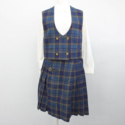 【中古】岡山県 山陽女子学園高等部 女子制服 4点（ブレザー・ベスト・シャツ・スカート）sf029939