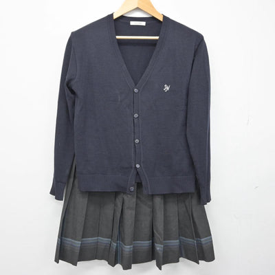 【中古】東京都 東村山西高等学校 女子制服 2点（ニット・スカート）sf029959