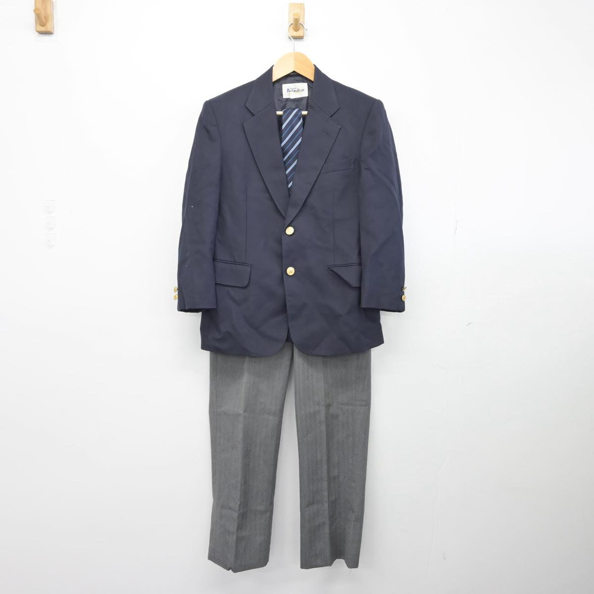 【中古】千葉県 船橋市立三田中学校 男子制服 4点（ブレザー・ズボン・ズボン）sf029969