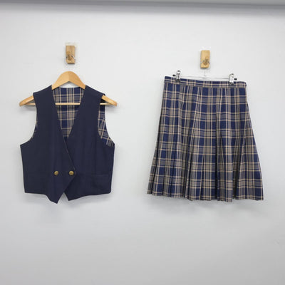 【中古】埼玉県 山村学園高等学校 女子制服 2点（ベスト・スカート）sf029977