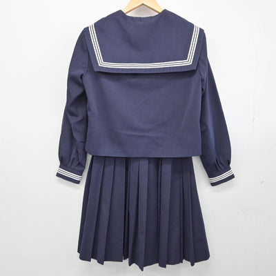 【中古】愛媛県 久米中学校 女子制服 3点（セーラー服・ベスト・スカート）sf029998