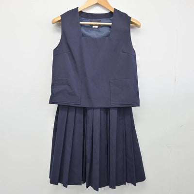 【中古】愛媛県 久米中学校 女子制服 3点（セーラー服・ベスト・スカート）sf029998