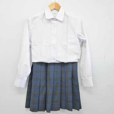 【中古】山梨県 韮崎高等学校 女子制服 2点（シャツ・スカート）sf030008