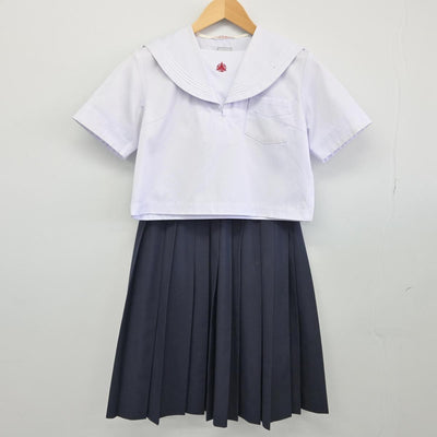 【中古】福岡県 新宮高等学校 女子制服 2点（セーラー服・スカート）sf030012