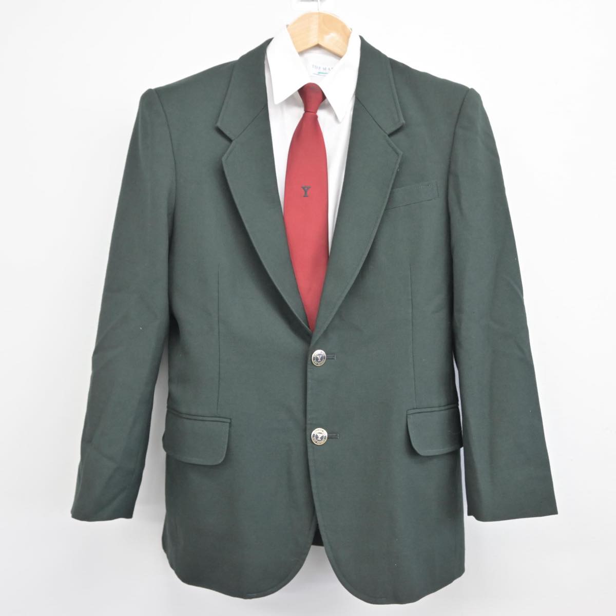 【中古】茨城県 谷和原中学校 男子制服 5点（ブレザー・シャツ・ズボン）sf030033