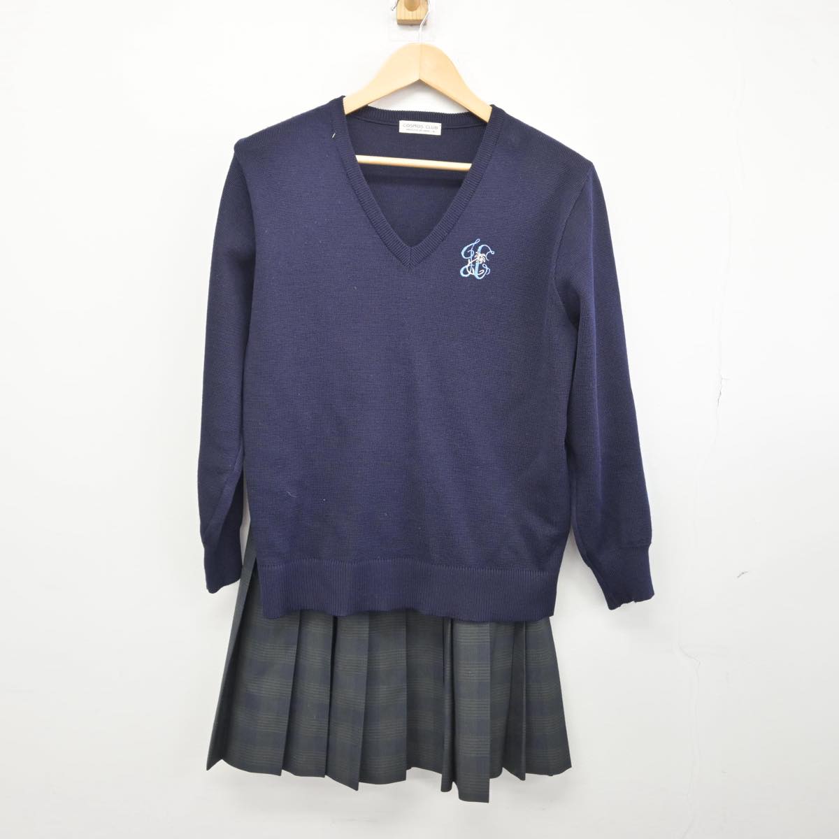 【中古】大阪府 城星学園高等学校 女子制服 2点（ニット・スカート）sf030068