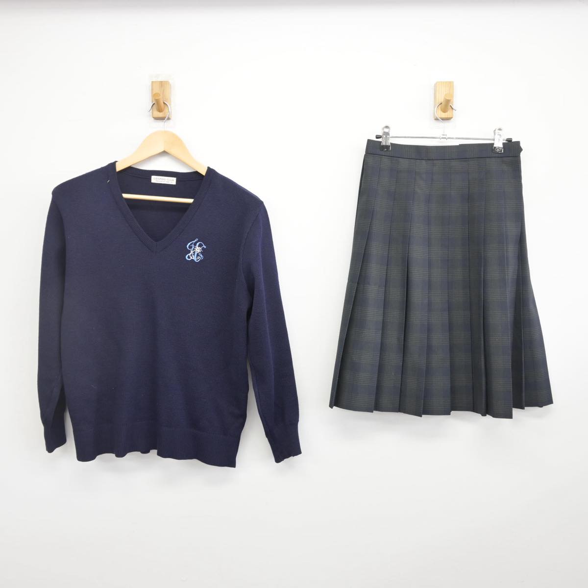 【中古】大阪府 城星学園高等学校 女子制服 2点（ニット・スカート）sf030068