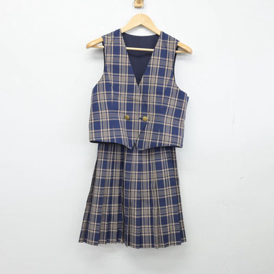 【中古】埼玉県 山村学園高等学校 女子制服 2点（ベスト・スカート）sf030103