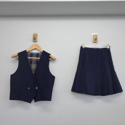 【中古】埼玉県 山村学園高等学校 女子制服 2点（ベスト・スカート）sf030104