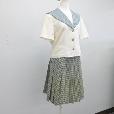 【中古】岡山県 就実高等学校 女子制服 2点（セーラー服・スカート）sf030110