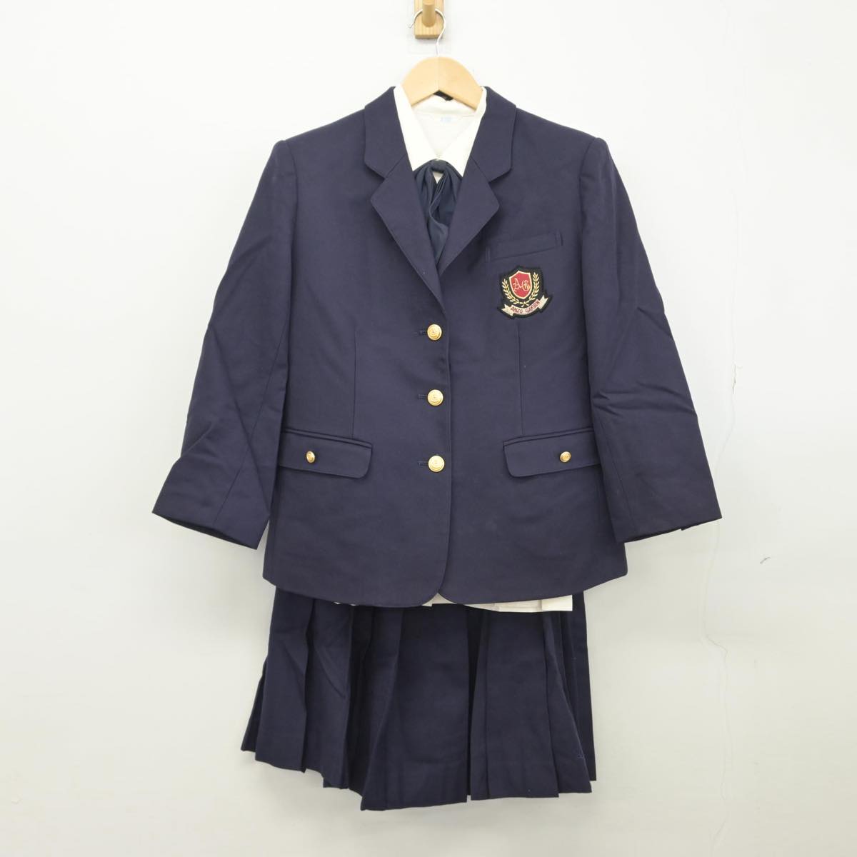 【中古】愛知県 安城学園高等学校 女子制服 5点（ブレザー・ニット・シャツ・スカート）sf030114