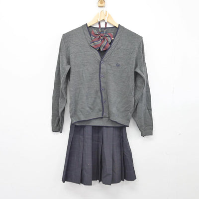 【中古】京都府 桂高等学校 女子制服 3点（ニット・スカート）sf030134