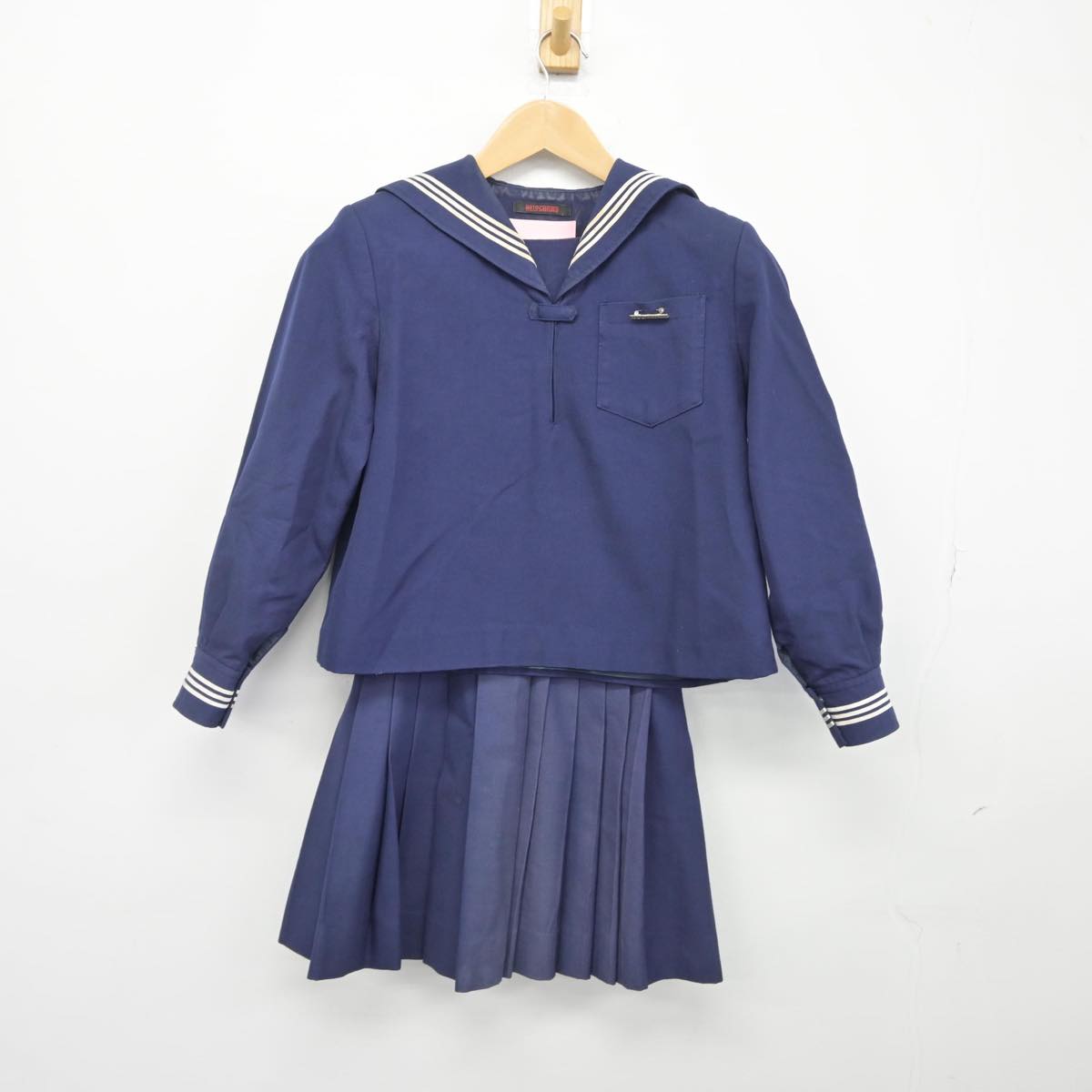 【中古】京都府 京都女子大学附属小学校 女子制服 2点（セーラー服・スカート）sf030171