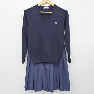 【中古】長崎県 長崎北高等学校 女子制服 2点（ニット・スカート）sf030181