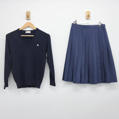 【中古】長崎県 長崎北高等学校 女子制服 2点（ニット・スカート）sf030181