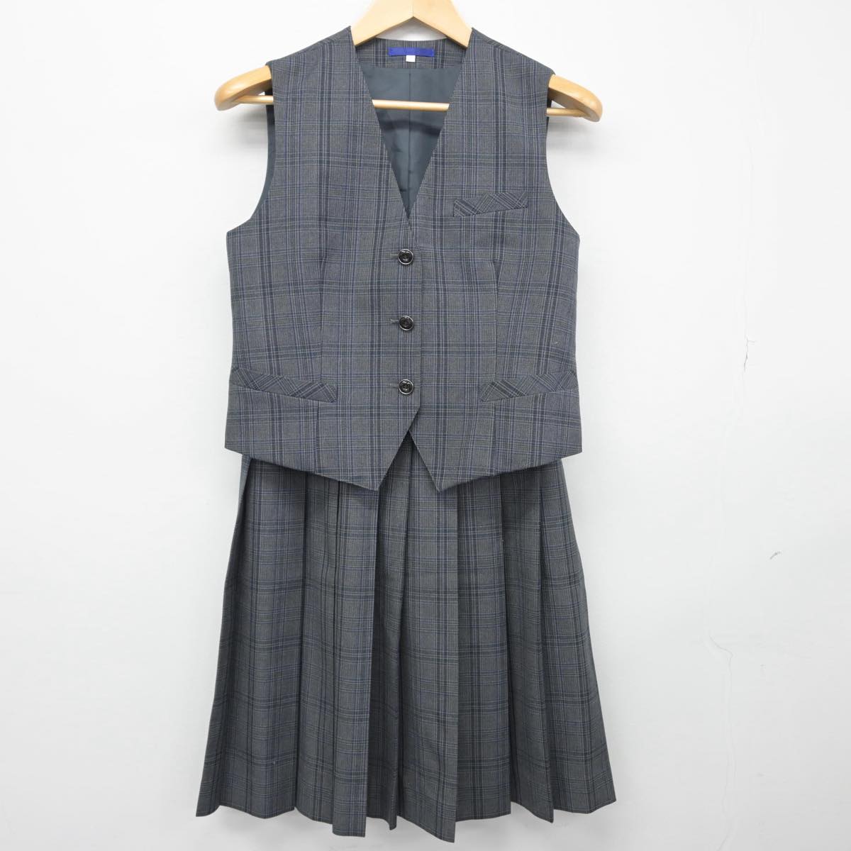 【中古】富山県 富山北部高等学校 女子制服 4点（ブレザー・ベスト・スカート）sf030183