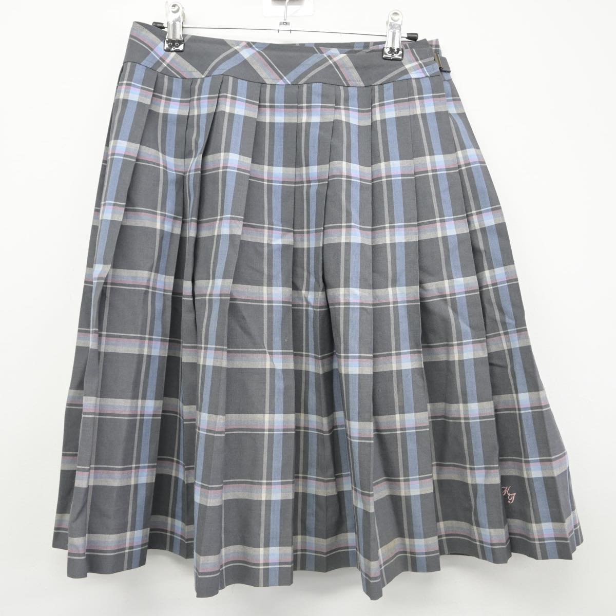 【中古】栃木県 國學院大學栃木高等学校 女子制服 3点（ニットベスト・スカート）sf030205