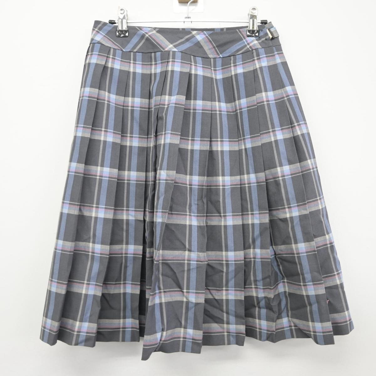 【中古】栃木県 國學院大學栃木高等学校 女子制服 3点（ニットベスト・スカート）sf030206