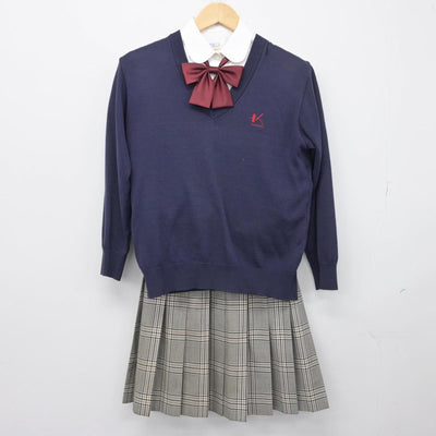 【中古】東京都 国士舘中学校高等学校 女子制服 4点（ニット・シャツ・スカート）sf030212