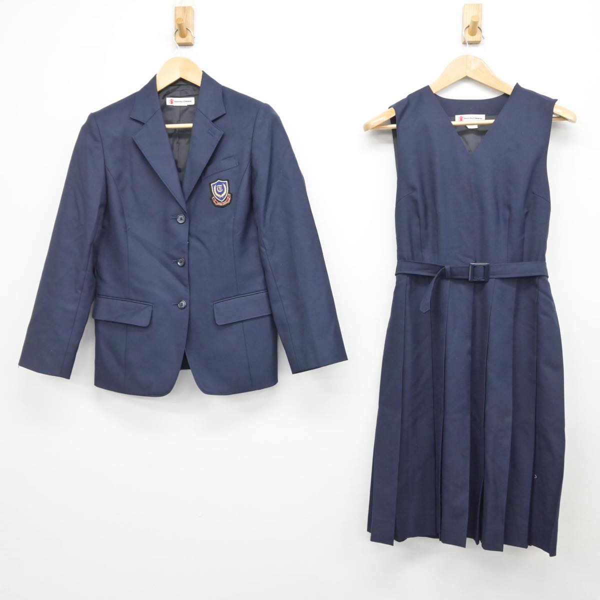 【中古】神奈川県 田奈中学校 女子制服 3点（ブレザー・ジャンパースカート）sf030220