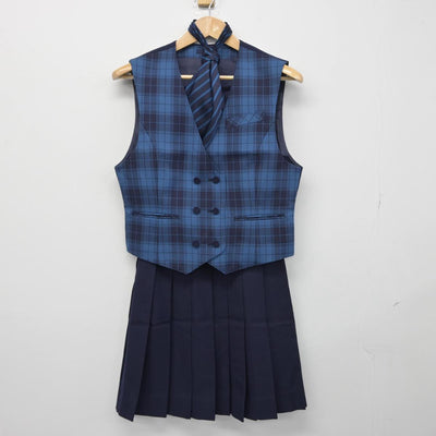 【中古】広島県 広島工業大学高等学校 女子制服 4点（ブレザー・ベスト・スカート）sf030223