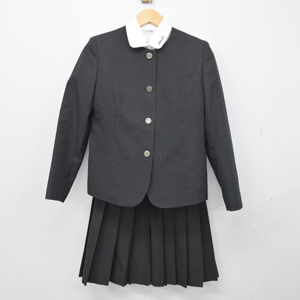 【中古】広島県 大竹高等学校 女子制服 4点（ブレザー・ニット・シャツ・スカート）sf030231